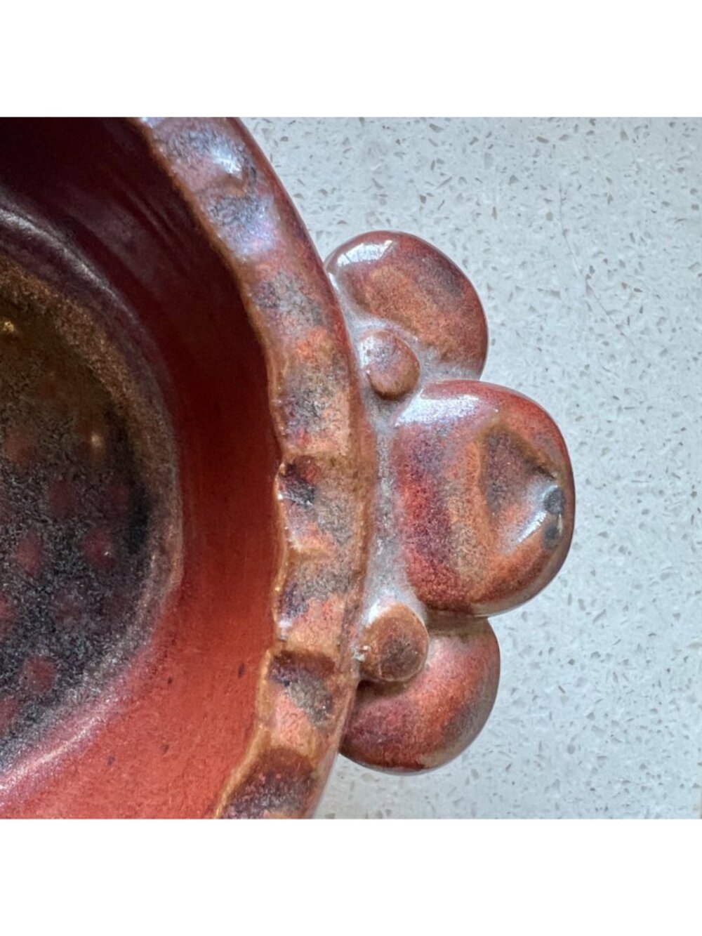 Signed Casserole Dish Brick Red Ceramic Applied Handles 9.75" x 6.5" x 3" Gift - Picture 6 of 10